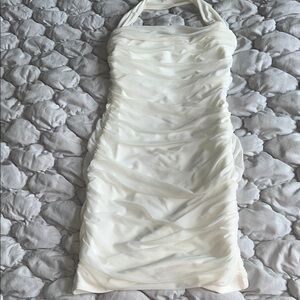 Elegant White Halter Dress